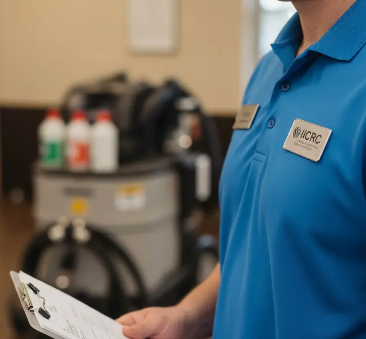 IICRC certification badge for upholstery cleaning professionals