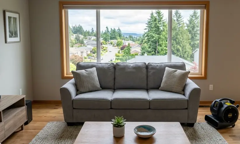 Sofa cleaned professionally in a Lea Hill, Auburn WA home