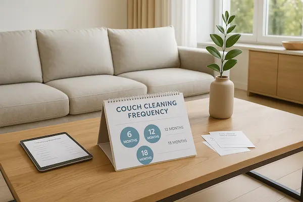 Professional couch cleaning frequency guide and schedule