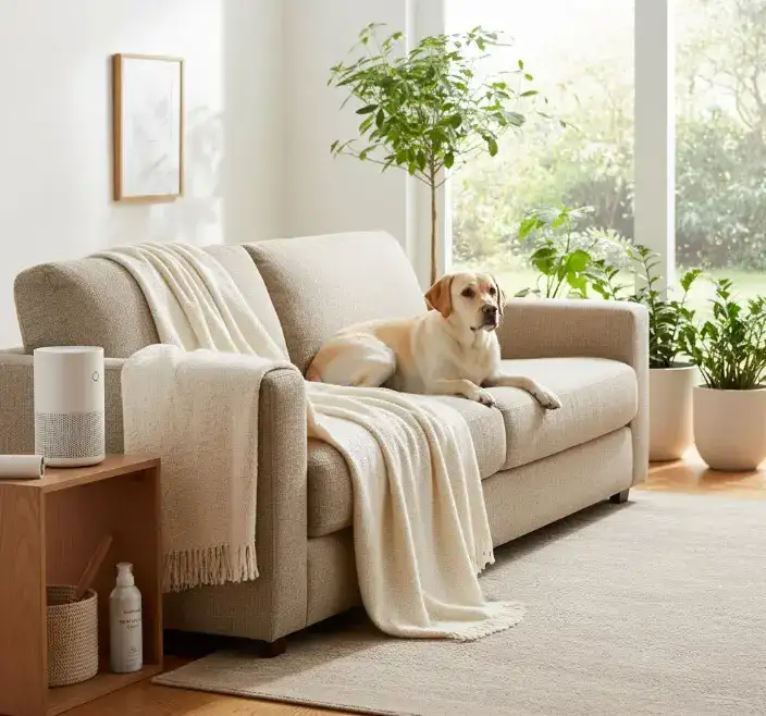 Preventing dog odor on upholstered furniture