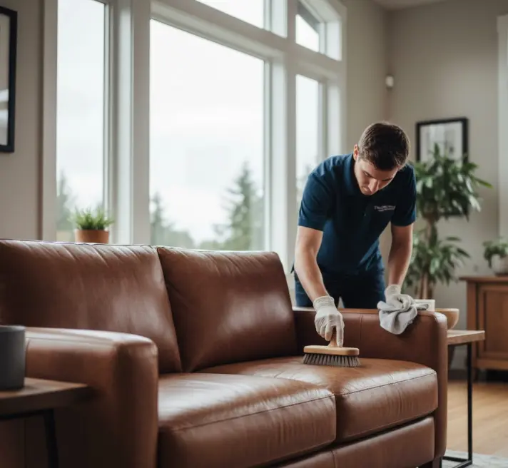 Professional leather furniture cleaning and conditioning service in Seattle