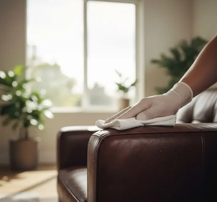 Professional leather furniture cleaning and conditioning service