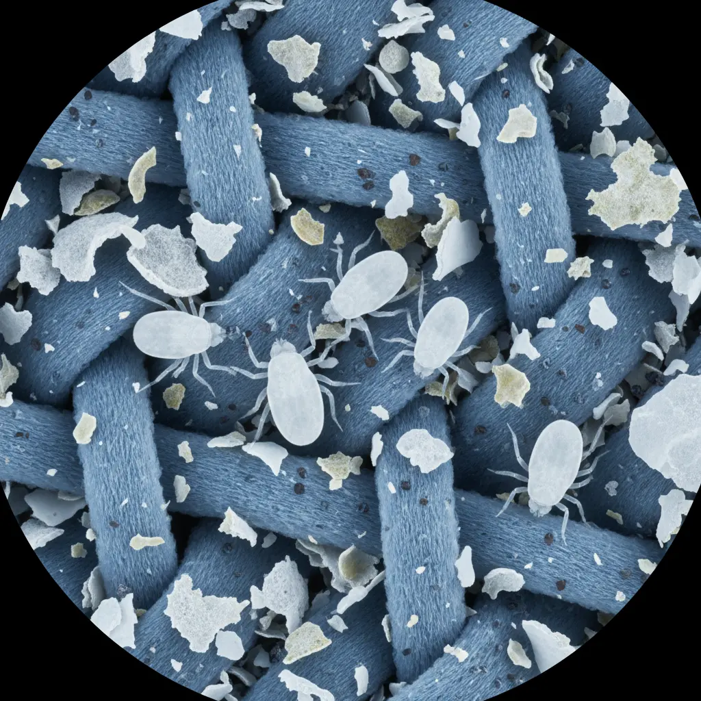 Dust mites and allergens living inside mattresses