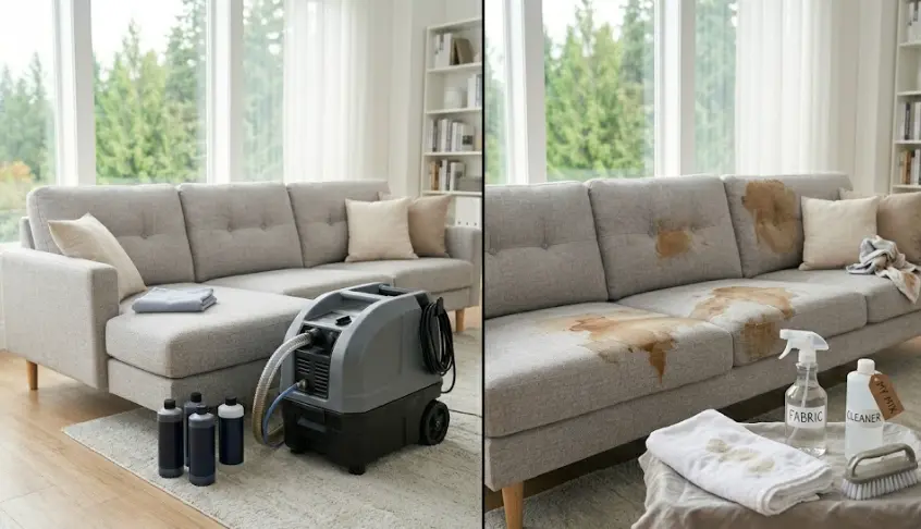 Professional upholstery cleaning equipment vs DIY cleaning products — comparison for Seattle homeowners